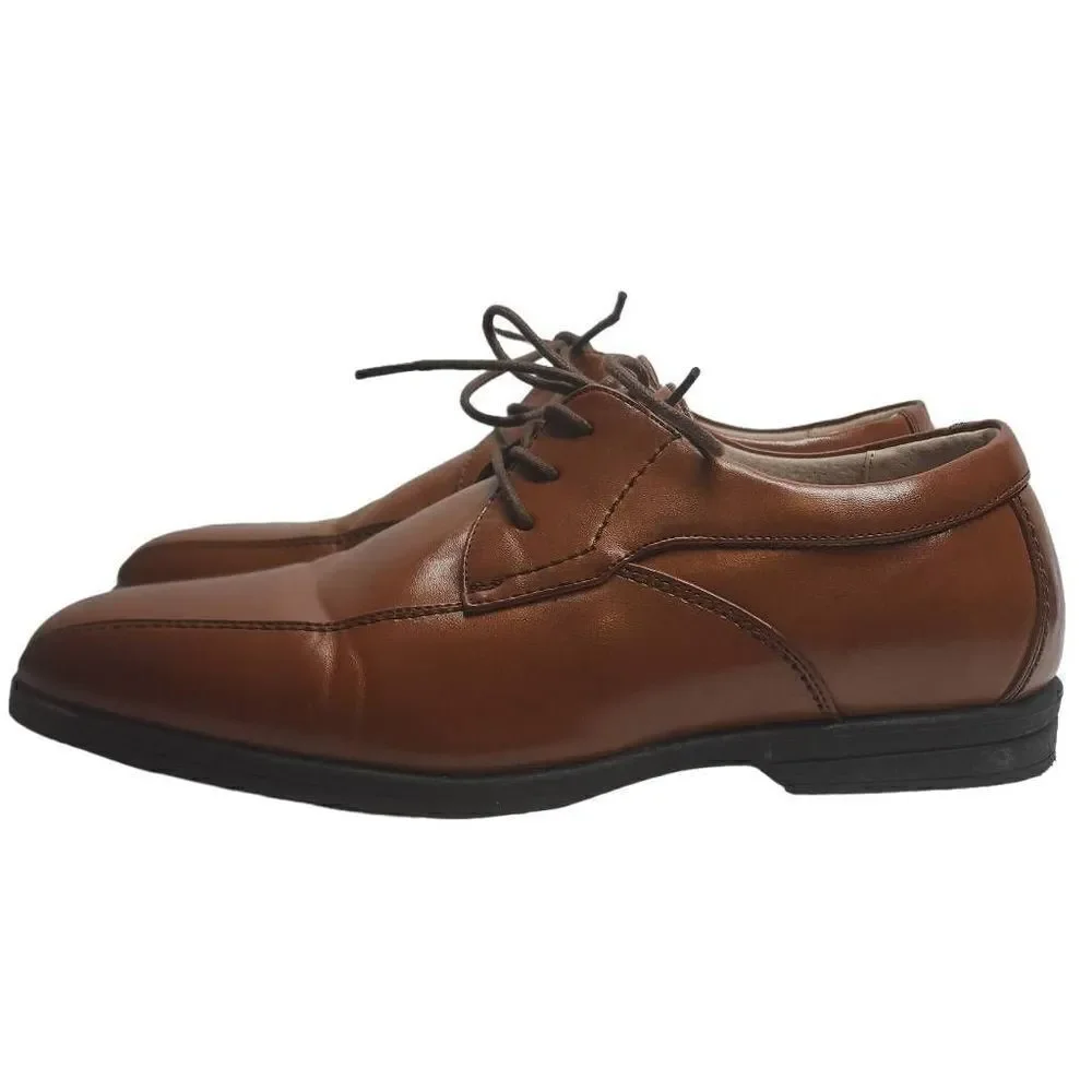 Florsheim Kid's Brown Leather Lace Up Bicycle Toe‎ Oxford Dress Shoes Size 6.5M